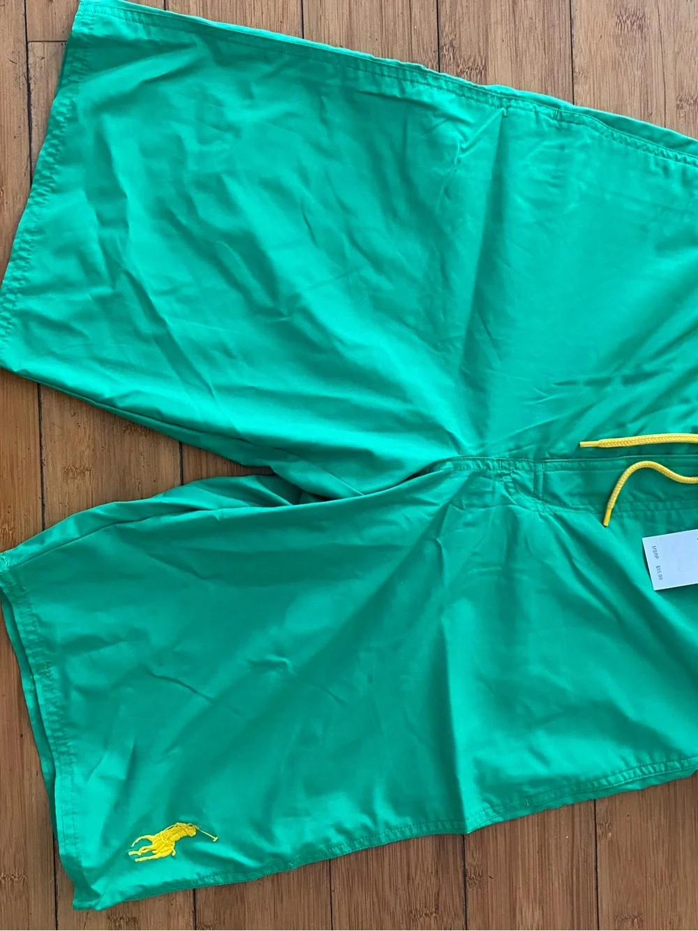 NWT Green Polo Swim Trunks with Yellow Pony Logo Sz XL(18-20) Boy’s